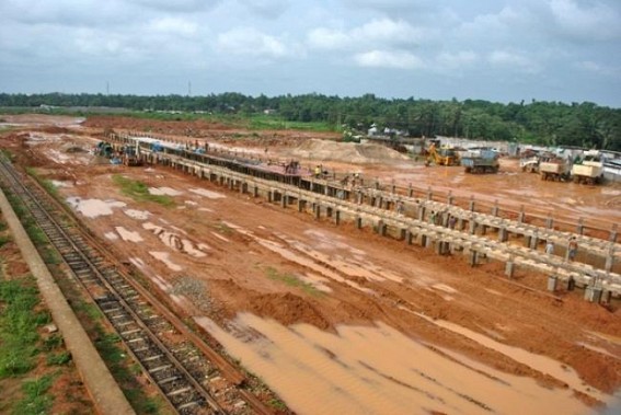 Platform construction work of Agartala Railway station in full swing; tracks to be laid by October Platform construction work of Agartala Railway station in full swing; tracks to be laid by October